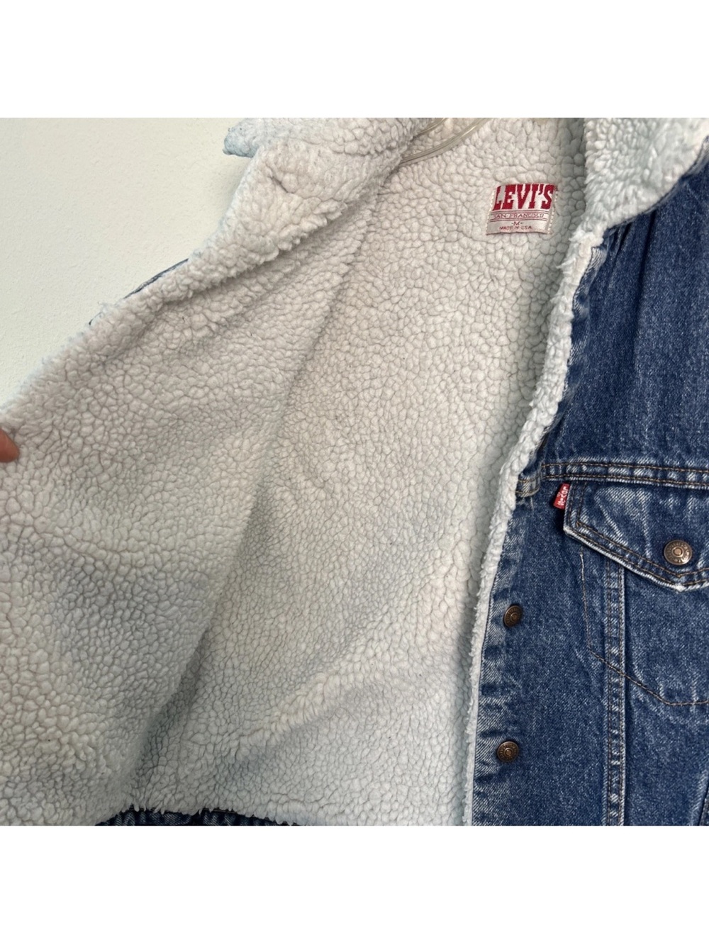Vintage 80’s Levi’s Denim Sherpa Lined Vest Harley-Davidson Made In USA Size Med - Picture 9 of 16